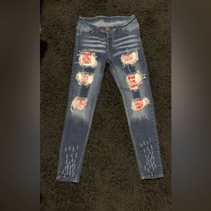 Custom Quoted skinny jeans !!